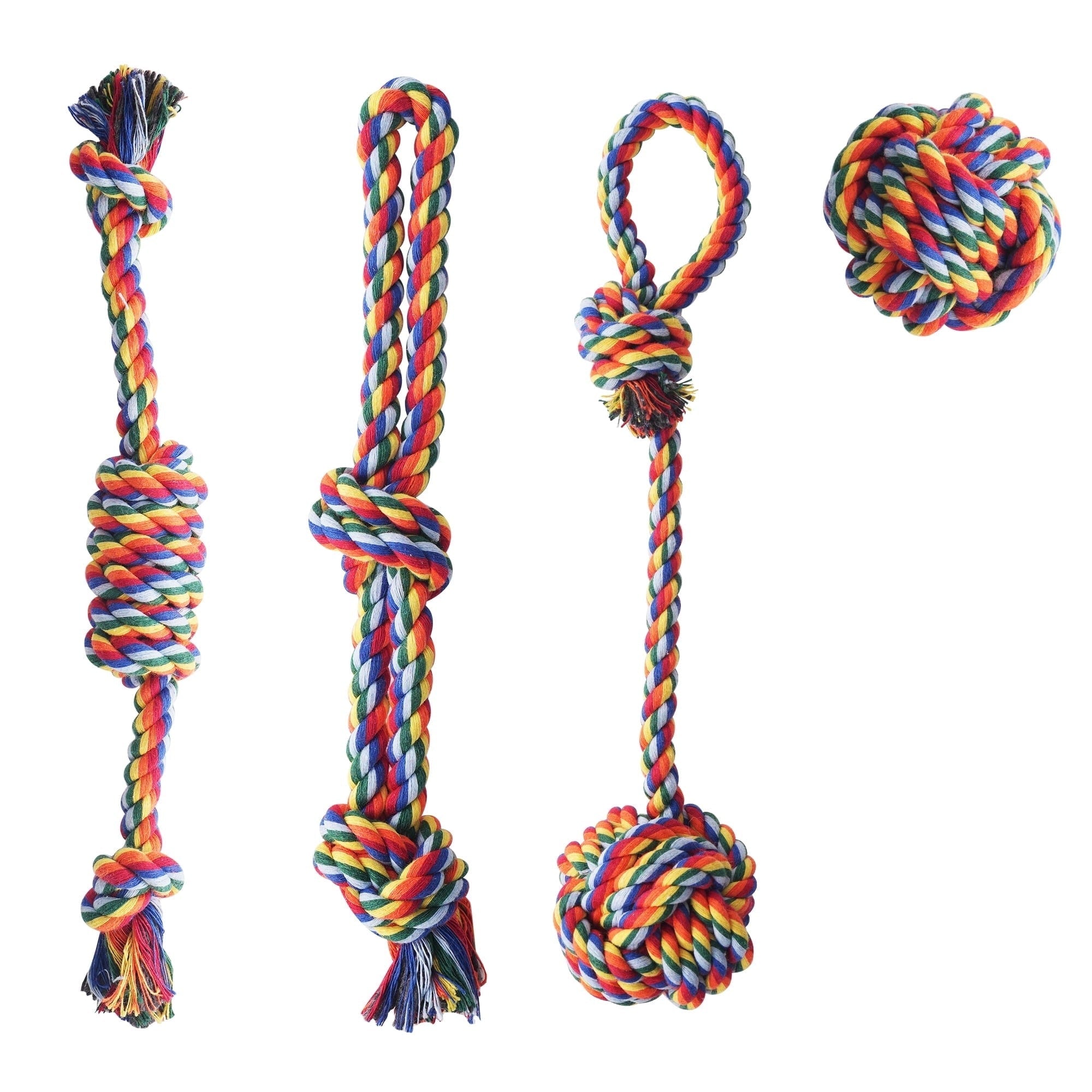 Assorted 4PCS Puppy Rope Chew Toys for Small Dogs Durable Teething and Interactive Playing Knotted Dog Toys