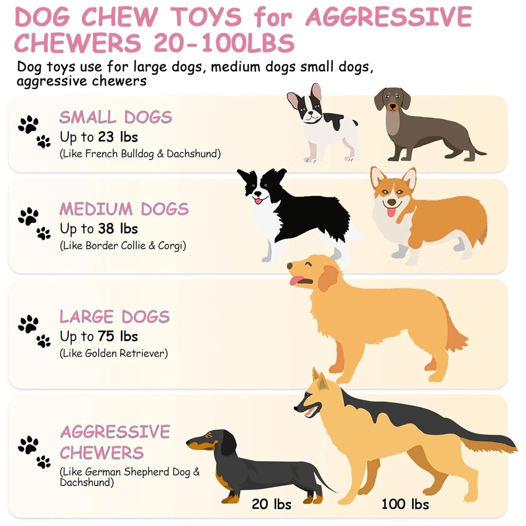 Flesh Red Caterpillar-Shaped Dog Chew Toy for Aggressive Chewers, Long-Lasting Durable Chew Toy for Large and Medium Dogs, Indestructible Tough Dog Toy