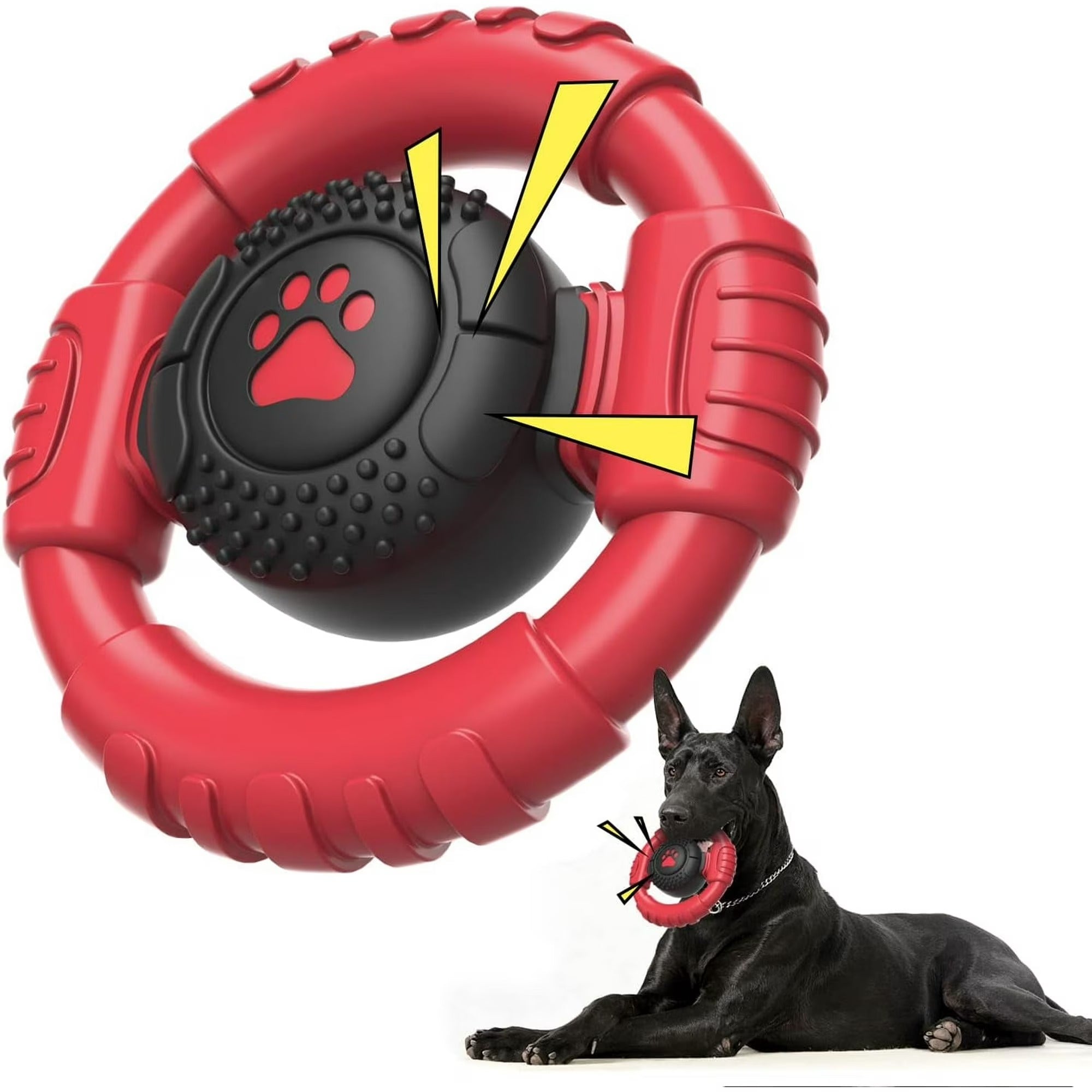 Extreme Tough Blue Dog Chew Toy for Aggressive Chewers, Durable Squeaky Dog Toy for Medium and Large Breeds, Indestructible Nylon & Rubber Chew Toy