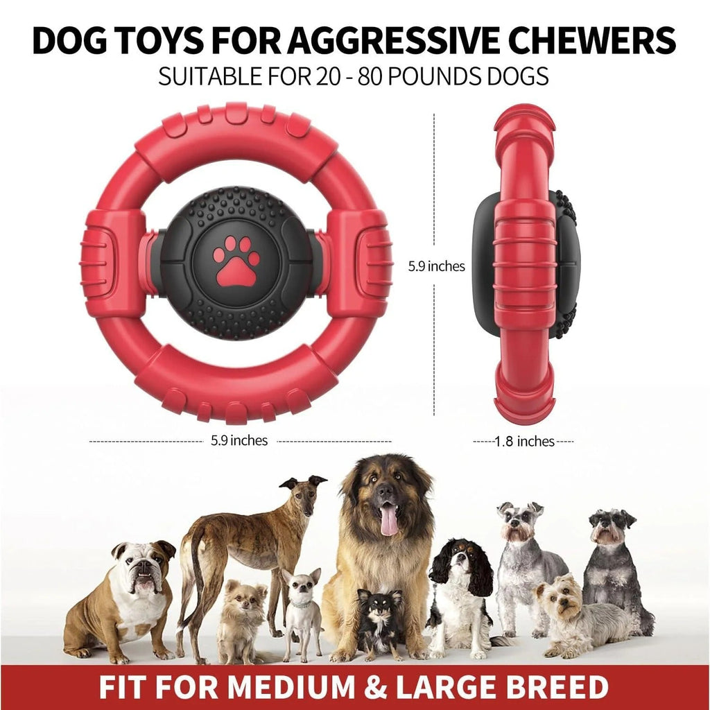 Extreme Tough Blue Dog Chew Toy for Aggressive Chewers, Durable Squeaky Dog Toy for Medium and Large Breeds, Indestructible Nylon & Rubber Chew Toy