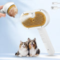 Silver 3-in-1 Steam Grooming Brush for Dogs & Cats, Self-Cleaning Hair Removal Comb with Mist Spray, Waterless Shampoo Included, Long-Haired Pet Grooming Tool