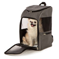 Gray Medium Cat & Dog Travel Backpack Carrier, Soft-Sided Pet Carrier for Small Dogs and Cats, Up to 16 lb, Breathable Mesh and Comfortable Padding