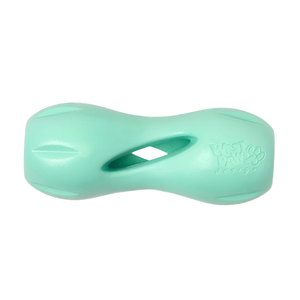 Interactive Dog Treat Dispensing Chew Toy Puzzle for Boredom Relief, Durable Food Holder Toy for Small and Large Dogs, Aqua / Tangerine / Green