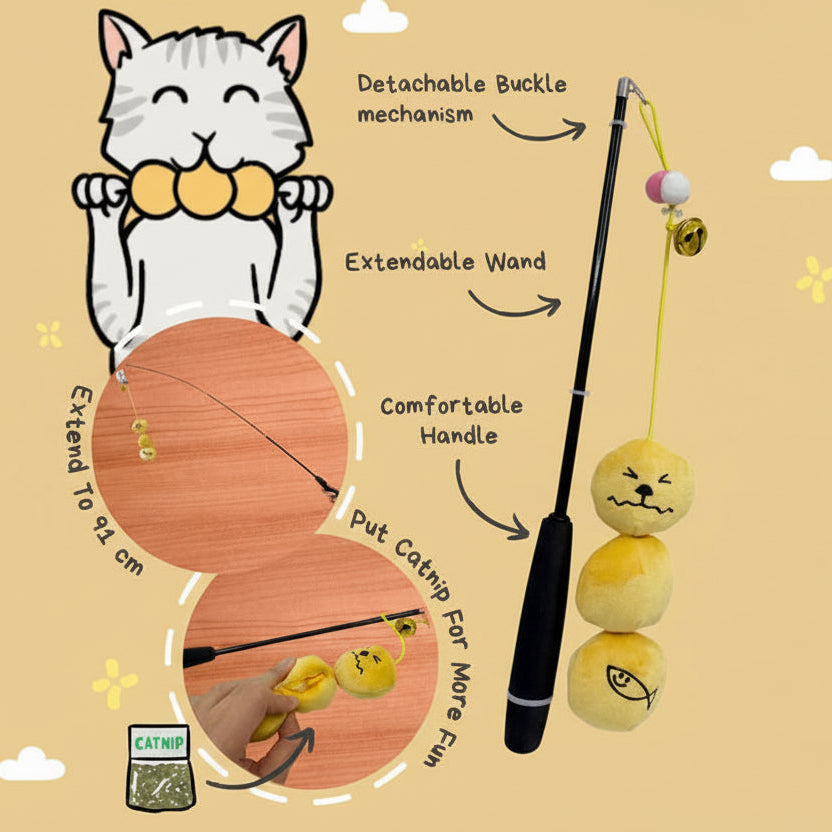 Curry Fishballs Soft Plush Cat Teaser